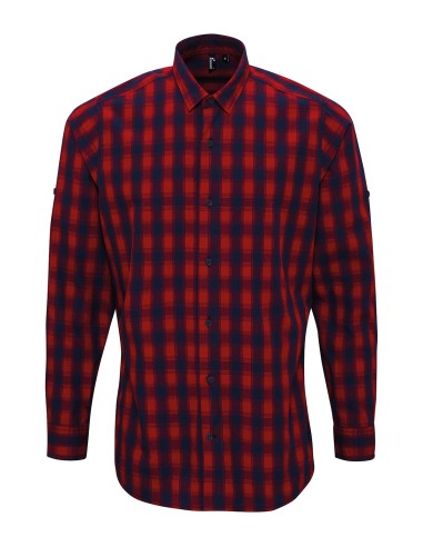 PRE-PR250-Mens Mulligan Check Cotton Long Sleeve Shirt