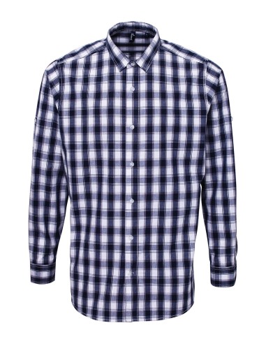 PRE-PR250-Mens Mulligan Check Cotton Long Sleeve Shirt