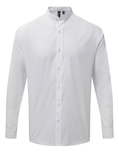 PRE-PR258-Mens Banded Collar Grandad Long Sleeve Shirt