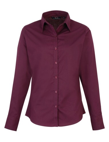 PRE-PR300-Womens Poplin Long Sleeve Blouse