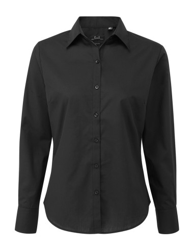 PRE-PR300-Womens Poplin Long Sleeve Blouse