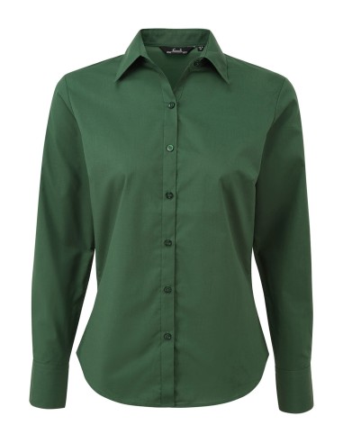 PRE-PR300-Womens Poplin Long Sleeve Blouse