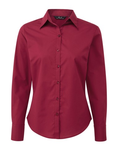 PRE-PR300-Womens Poplin Long Sleeve Blouse