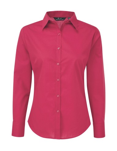 PRE-PR300-Womens Poplin Long Sleeve Blouse
