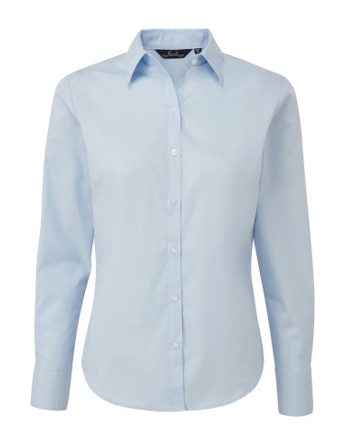 PRE-PR300-Womens Poplin Long Sleeve Blouse