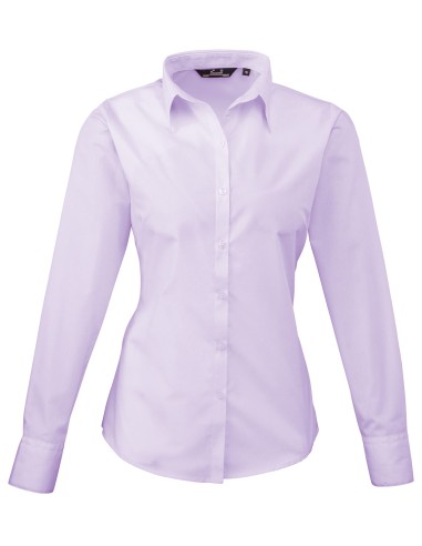 PRE-PR300-Womens Poplin Long Sleeve Blouse