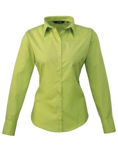 PRE-PR300-Womens Poplin Long Sleeve Blouse