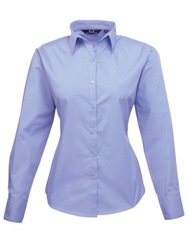 PRE-PR300-Womens Poplin Long Sleeve Blouse
