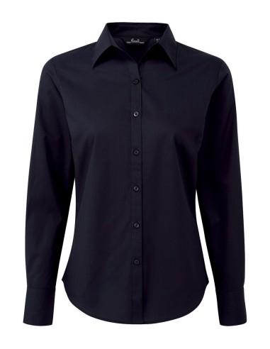 PRE-PR300-Womens Poplin Long Sleeve Blouse