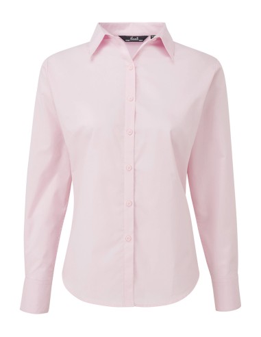 PRE-PR300-Womens Poplin Long Sleeve Blouse