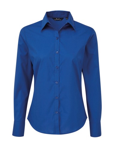 PRE-PR300-Womens Poplin Long Sleeve Blouse