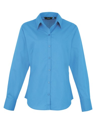 PRE-PR300-Womens Poplin Long Sleeve Blouse