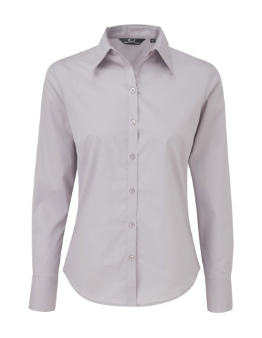 PRE-PR300-Womens Poplin Long Sleeve Blouse