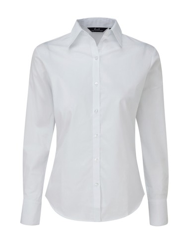 PRE-PR300-Womens Poplin Long Sleeve Blouse