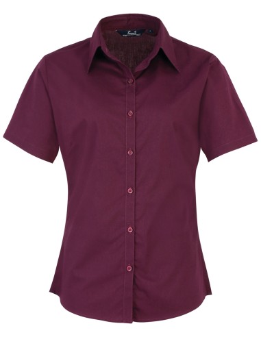 PRE-PR302-Womens Poplin Short Sleeve Blouse