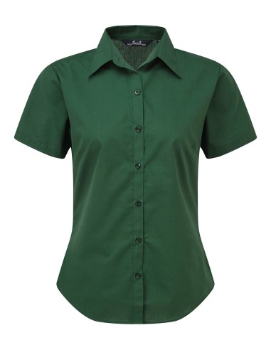 PRE-PR302-Womens Poplin Short Sleeve Blouse