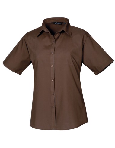 PRE-PR302-Womens Poplin Short Sleeve Blouse