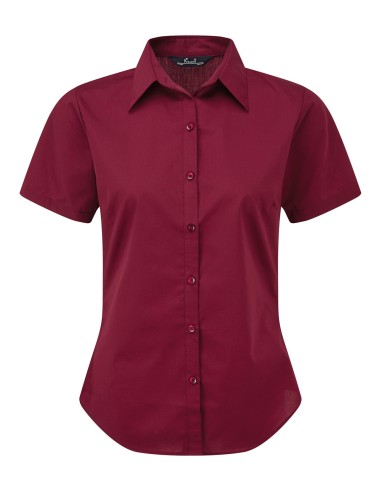 PRE-PR302-Womens Poplin Short Sleeve Blouse