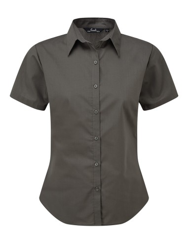 PRE-PR302-Womens Poplin Short Sleeve Blouse