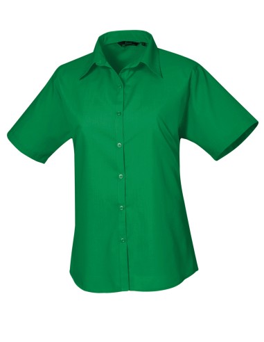 PRE-PR302-Womens Poplin Short Sleeve Blouse