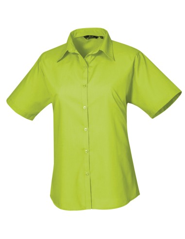 PRE-PR302-Womens Poplin Short Sleeve Blouse