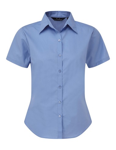 PRE-PR302-Womens Poplin Short Sleeve Blouse