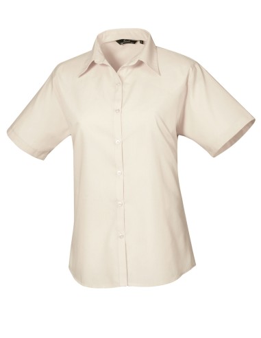 PRE-PR302-Womens Poplin Short Sleeve Blouse
