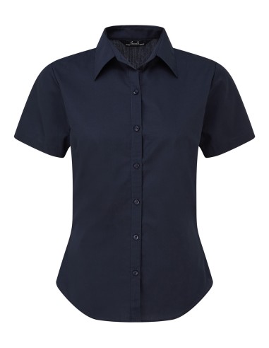PRE-PR302-Womens Poplin Short Sleeve Blouse