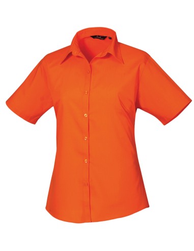 PRE-PR302-Womens Poplin Short Sleeve Blouse