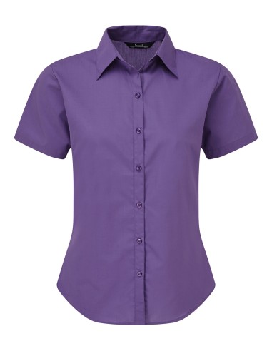 PRE-PR302-Womens Poplin Short Sleeve Blouse