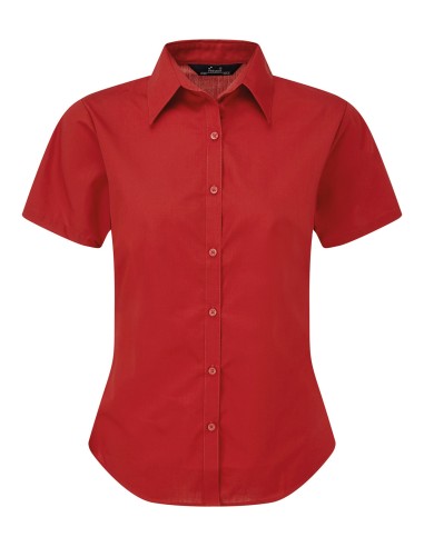 PRE-PR302-Womens Poplin Short Sleeve Blouse