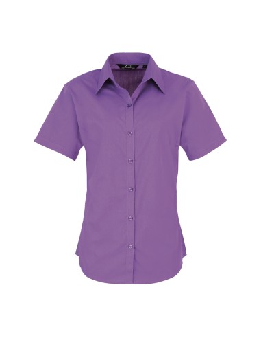 PRE-PR302-Womens Poplin Short Sleeve Blouse