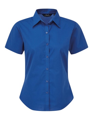 PRE-PR302-Womens Poplin Short Sleeve Blouse