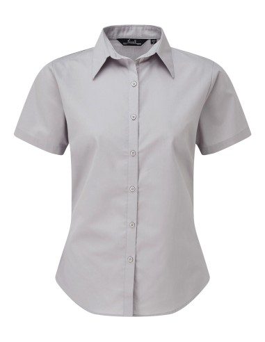 PRE-PR302-Womens Poplin Short Sleeve Blouse