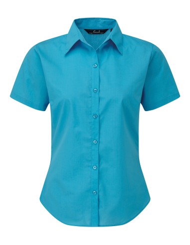 PRE-PR302-Womens Poplin Short Sleeve Blouse