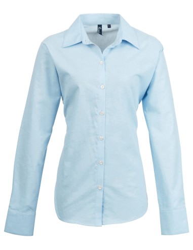 PRE-PR334-Chemise Oxford à manches longues Signature Femme