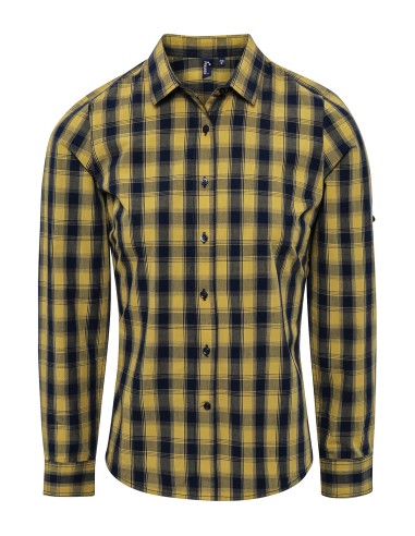 PRE-PR350-Womens Mulligan Check Cotton Long Sleeve Shirt