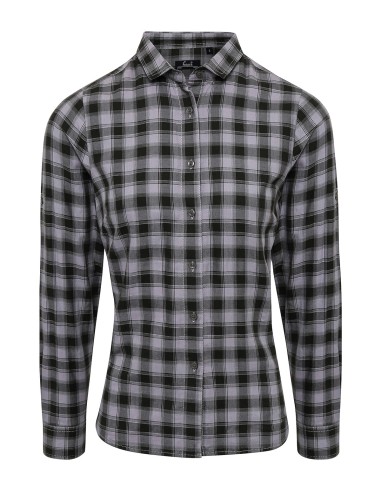 PRE-PR350-Womens Mulligan Check Cotton Long Sleeve Shirt