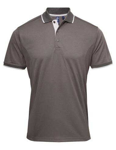 PRE-PR618-Mens Contrast Coolchecker® Polo