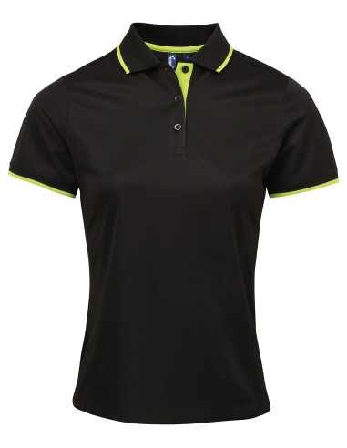 PRE-PR619-Womens Contrast Coolchecker® Polo