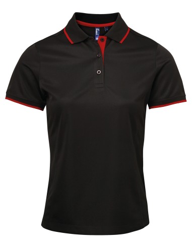 PRE-PR619-Womens Contrast Coolchecker® Polo