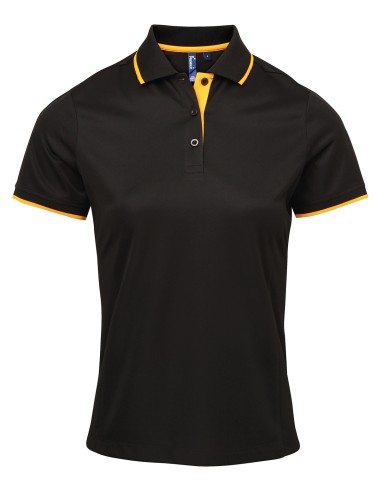 PRE-PR619-Womens Contrast Coolchecker® Polo