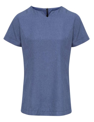 PRE-PR688-‘VIOLA' LINEN-LOOK CUT NECK BEAUTY TUNIC