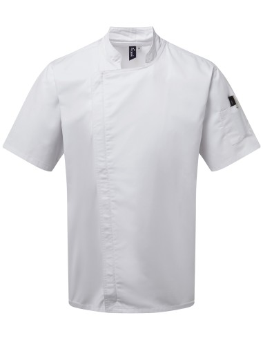 PRE-PR906-Chefs Zip-Close Short Sleeve Jacket