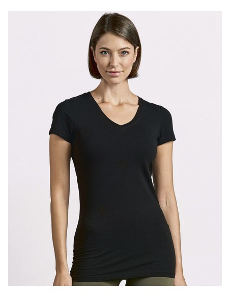 PRM-3087-Womens Slim Fit V-Neck-T Long
