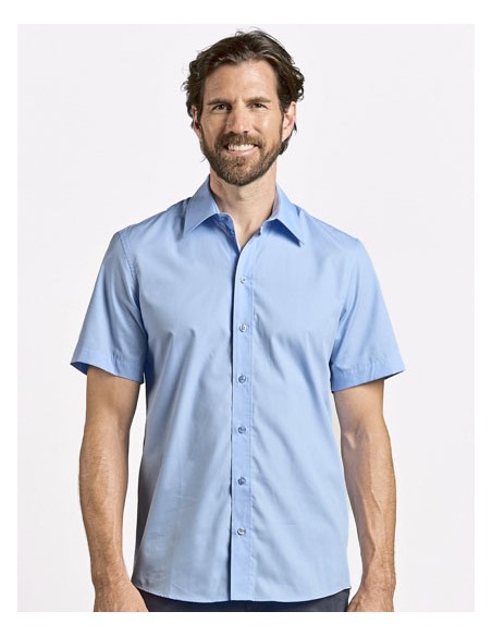 PRM-6300-Mens Poplin Shirt Short Sleeve