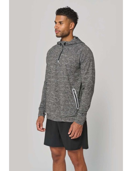 PRO-PA360-ZIP NECK HOODED SPORTS SWEATSHIRT