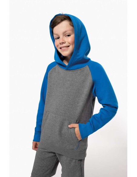 PRO-PA370-KIDS' TWO-TONE HOODED SWEATSHIRT