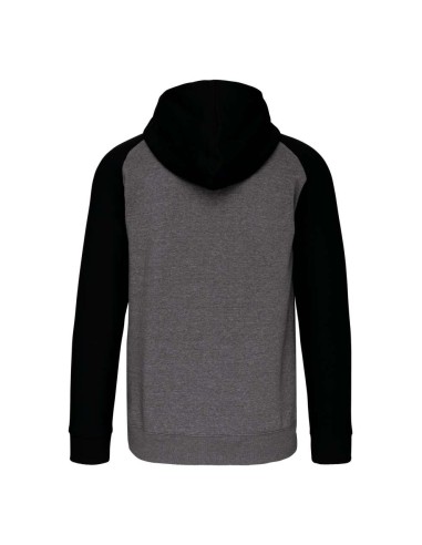 PRO-PA380-UNISEX TWO-TONE ZIPPED HOODED FLEECE JACKET