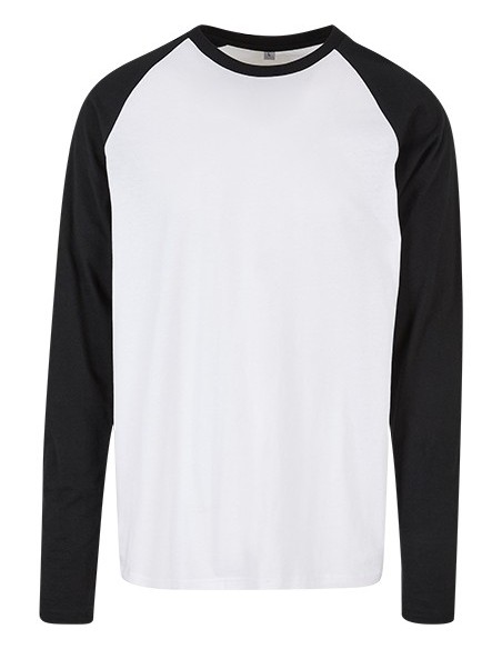 B-BB023-Mens Contrast Raglan Longsleeve T-Shirt